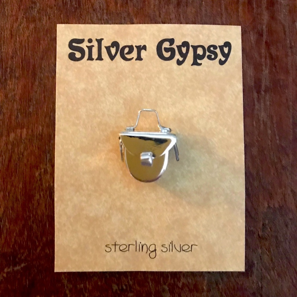 Sterling Silver Box Pendant for chain. Necklace marked .925.
